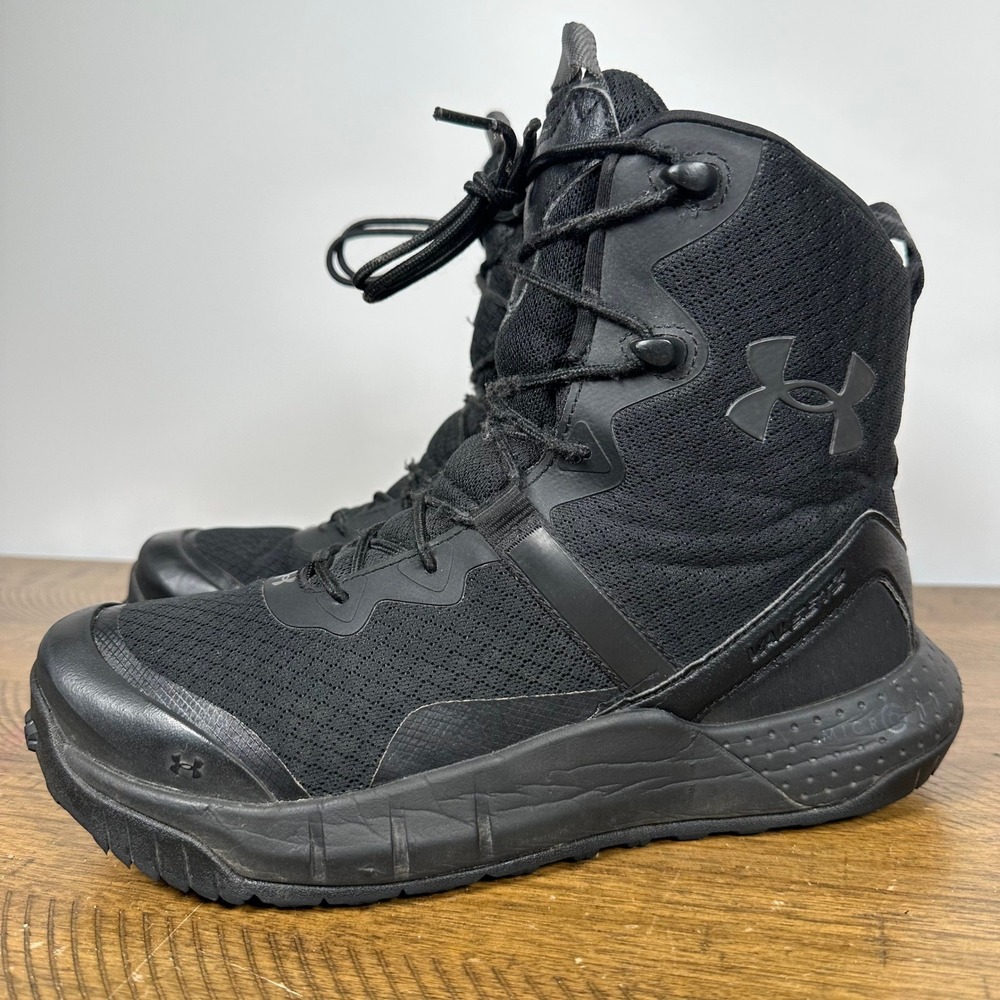 Under Armour Boots Womens 8.5 Black Micro G Valsetz Hiking Duty Work Tactical - Picture 2 of 10